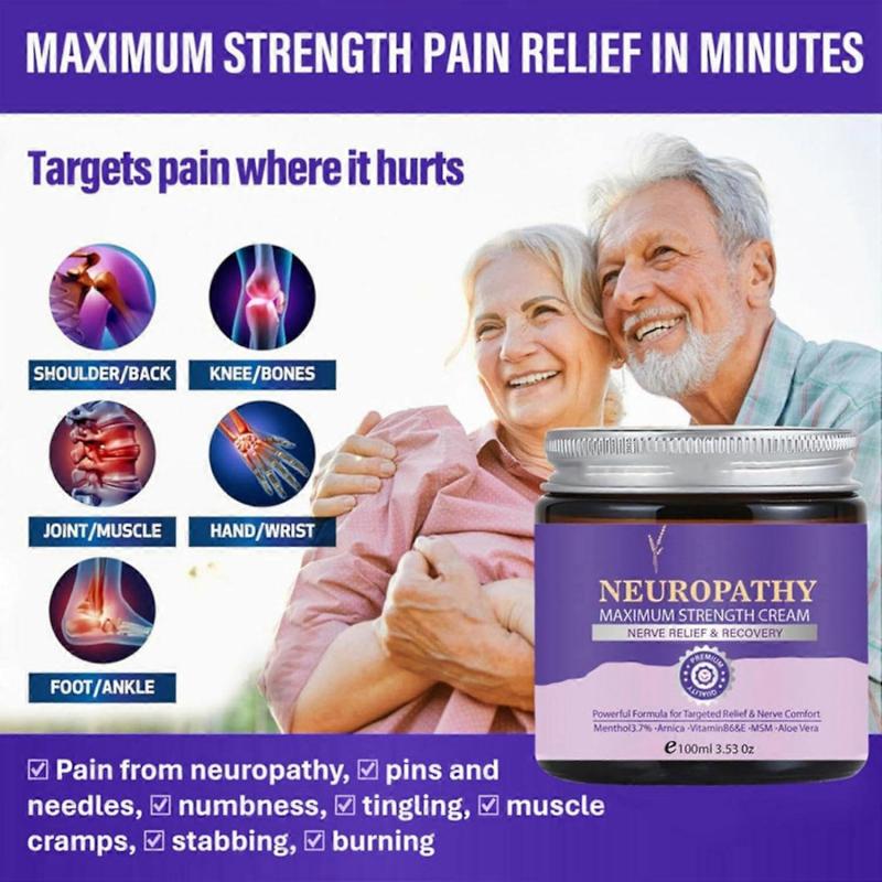 Neuropathy Maximum Strength Cream, Pain Relief, Natural Ingredients for Neck Foot