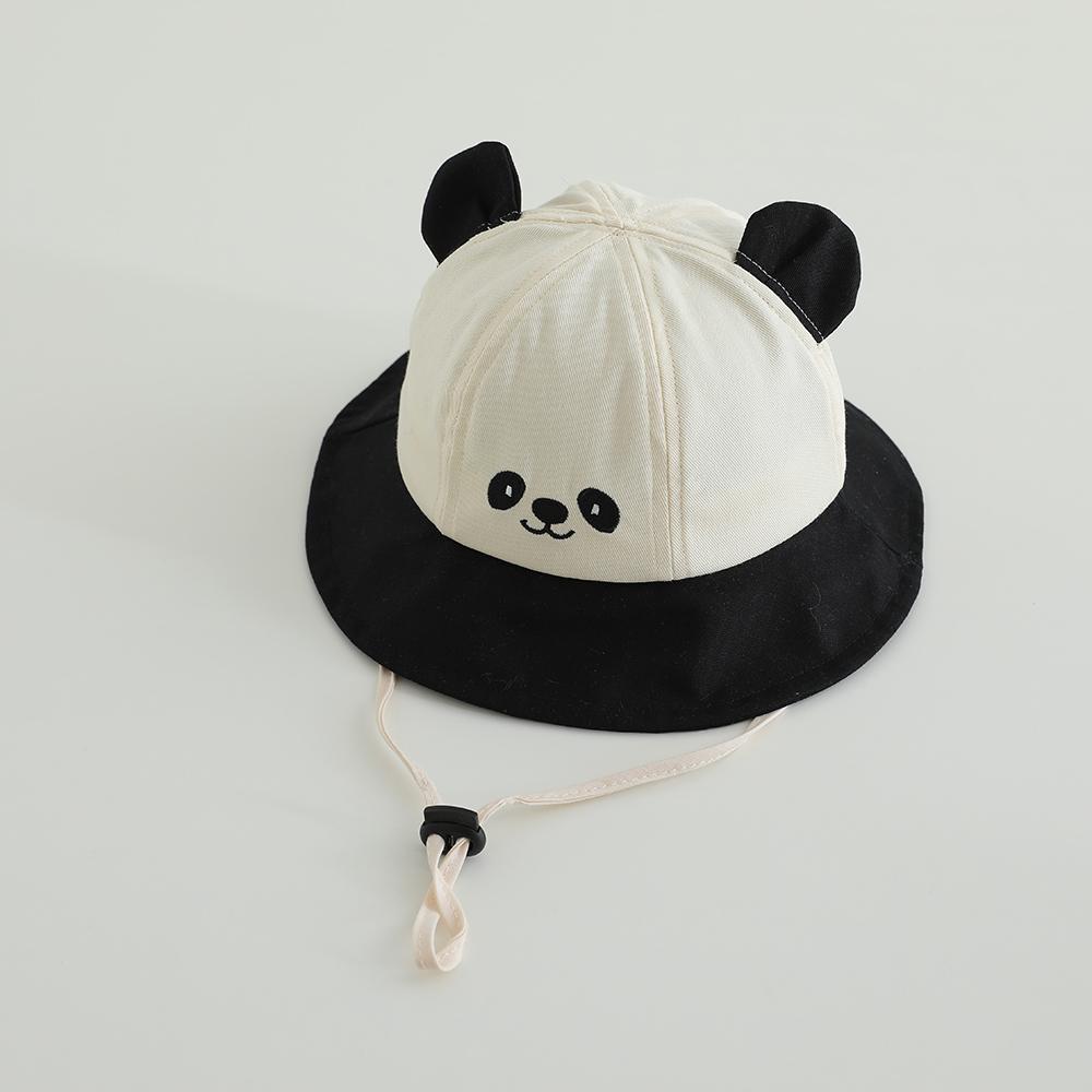 New Panama Summer Baby Bucket Hat for Boys Girls Cotton Cute Bear Toddler Sun Cap Children Beach Sun Hat Kids UV Protection Cap