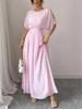 Elegantes Chiffon-Fledermausärmel-Sommerkleid mit Faltenbund für Damen