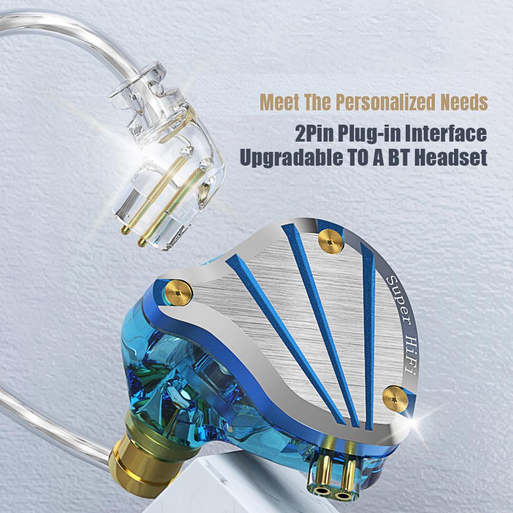 QKZ In-ear Wired Earphones Monitor Headphones Changeable Cable HIFI Professional Level