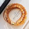 Vintage High Quality Natural Citrine Artificial Fanta Multi-Layer Design Sweater Chain Necklace Collarbone Chain Women