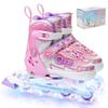 Skycase Inline Skates Roller Skates for Kids, Adjustable Size, with Protective Gear Set, Luminous, Durable, Quiet, Beginner-Friendly, Unisex, Lightwei