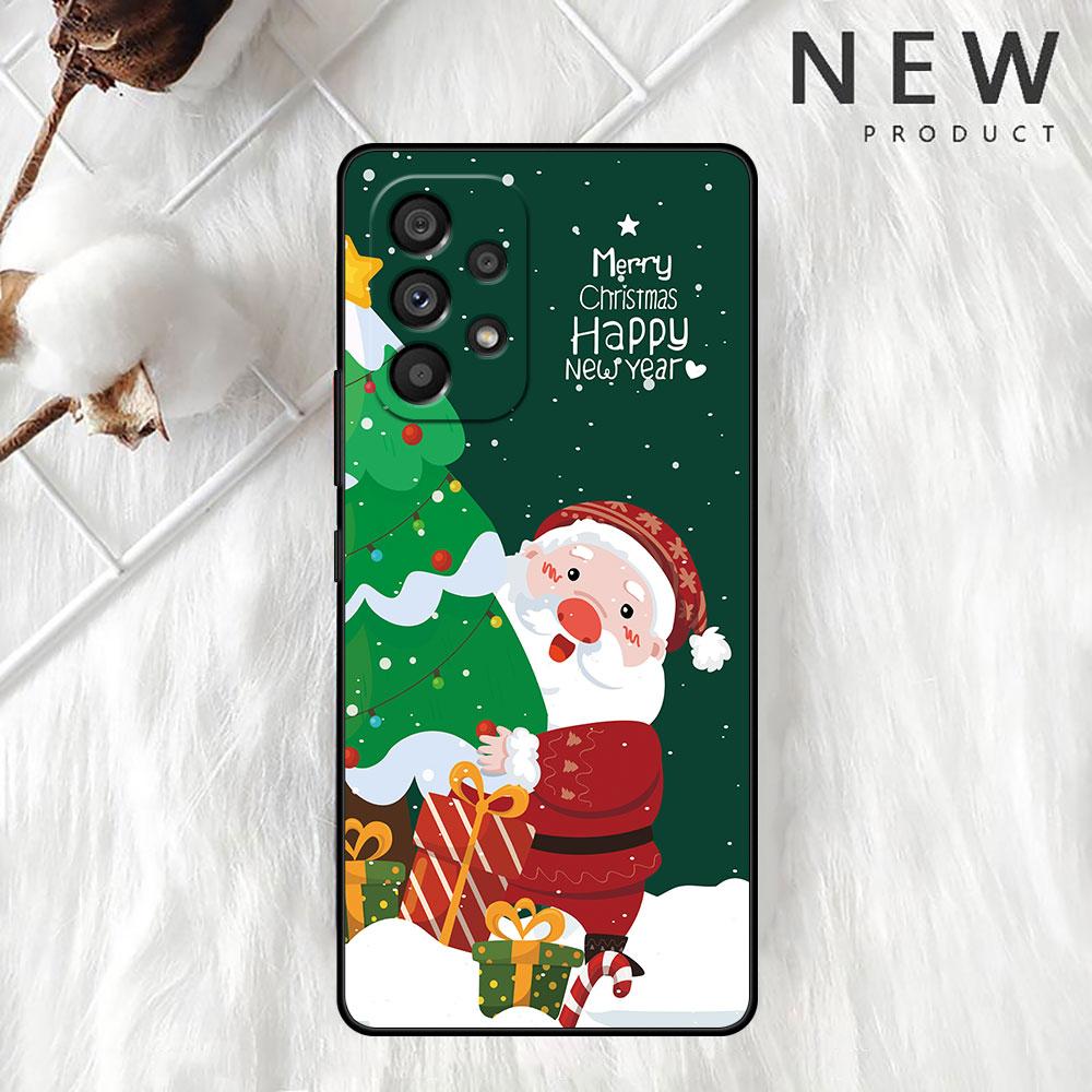 Snømann Juledeksel For Samsung Galaxy A52 A12 A51 A32 A21s A71 A32 5G A12 A22 A53 A31 A13 A72 A02s A41 A03 A04 Telefondksel