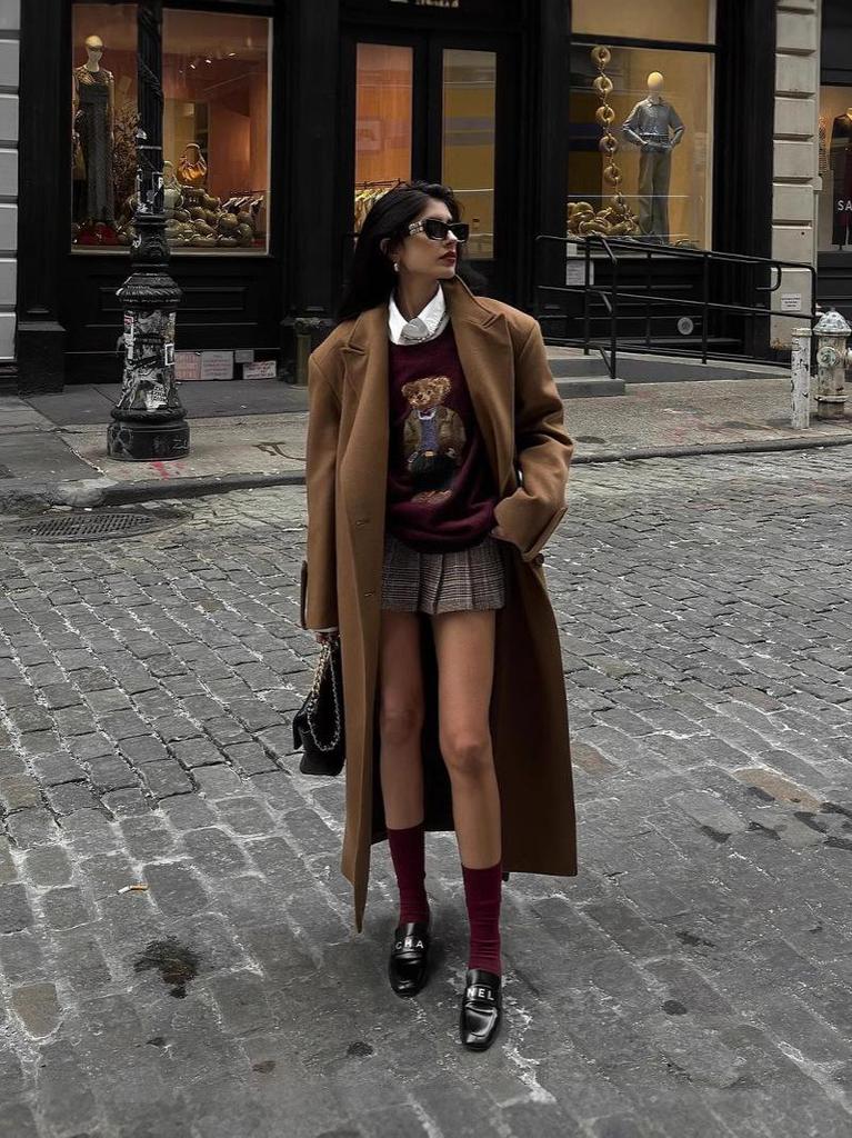 2026 Autumn/Winter Women's Casual Academy Style Bear Sweater