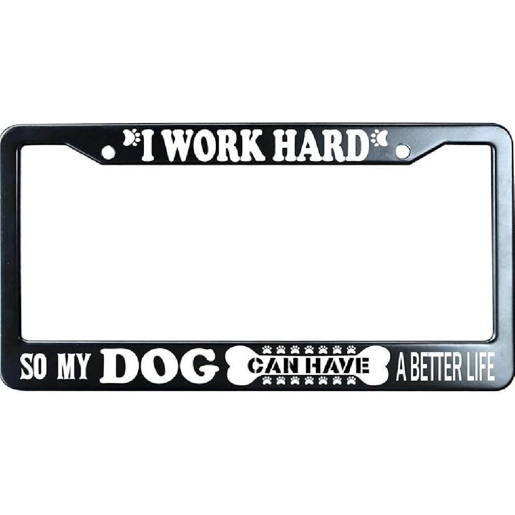 Tell Your Cat I Said Pspspsps Matte Black License Plate Frame Cover for Men/Women, Heavy Duty Stainless Steel Auto Car Tag Frame with 2 Holes & Free