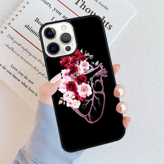 Vintage Anatomy Heart Cardiac Nurse Phone Case For iPhone 17 Air 15 16 16e 11 12 13 14 Pro Max Cover For iPhone 17 Air Max Plus