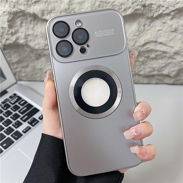 For iPhone 16 Pro Max Luxury Magesafe Magnetic Wireless Charging Phone Case For iPhone 15 14 Plus 13 12 Glass Lens Camera Cover