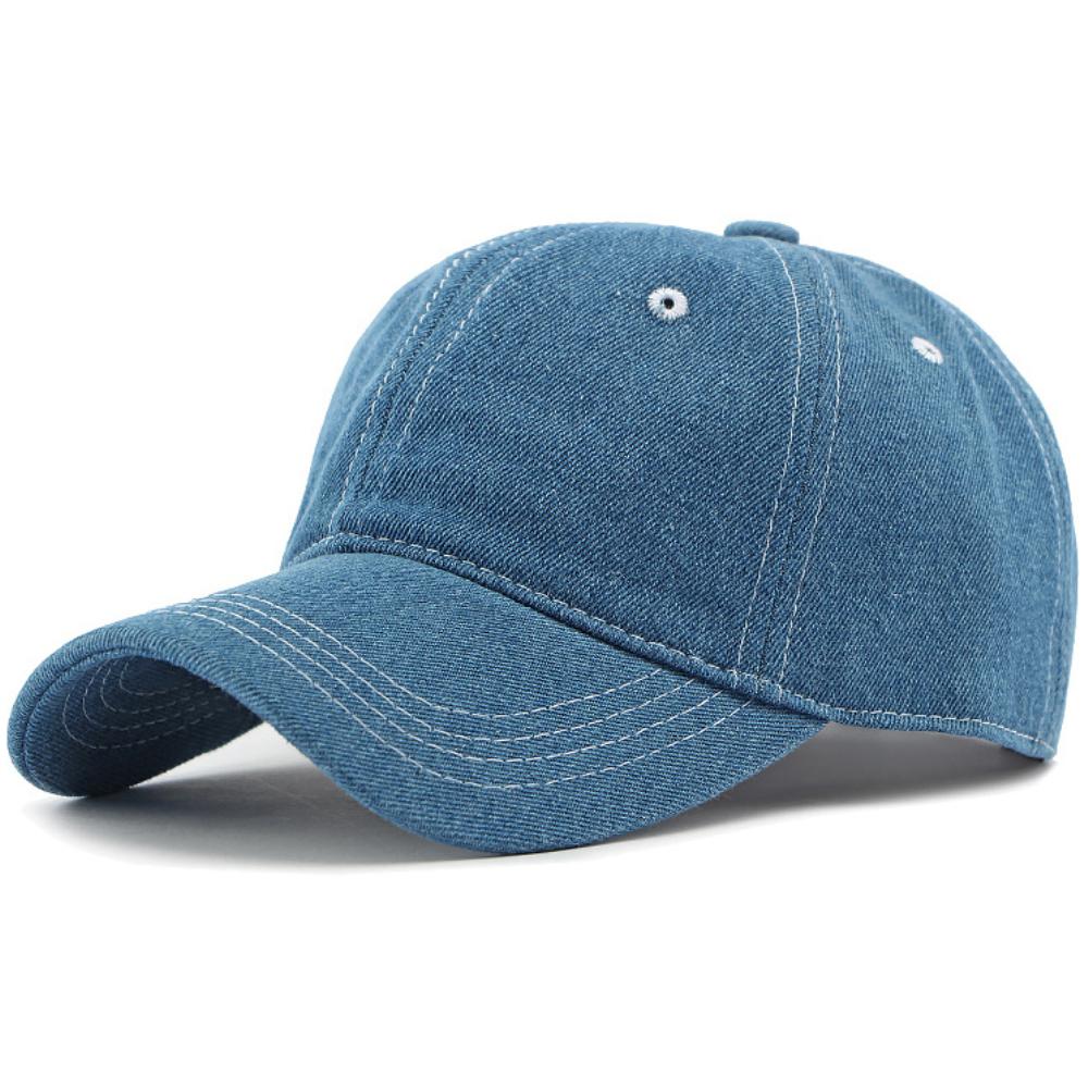 HT4391 Baseball Cap Men Women Cotton Denim Baseball Hat Classic Solid 6 Panels Snapback Cap for Men Women Adjustable Hip Hop Cap