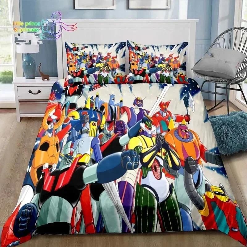 Mazinger z UFO Robot Grendizer Bedding Set Single Twin Full Queen King Size Bed Set Adult Kid Bedroom Anime Bedding Gift