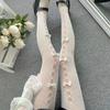 Lolita Cosplay Mädchen Bowknot Aushöhlen Strumpfhosen Sexy Dünne Ins Tide Spitze Strumpfhosen Anime Socken Schwarz Weiß Fishnet Seidenstrümpfe