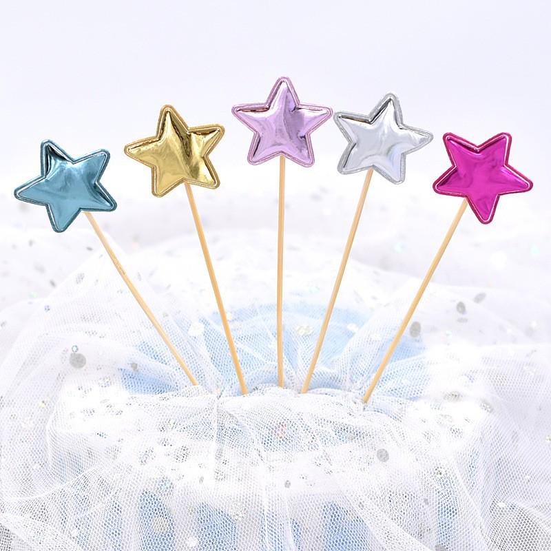 Peach Heart, Star, Snowflake, and Crown Cake Decoration Toppers for Birthdays