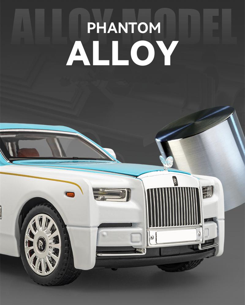 1/18 Rolls-Royce Phantom Alliage Luxy Modèle de Voiture Moulages sous Pression Véhicules Jouets en Métal Modèle de Voiture Simulation Son Lumière Collection Cadeaux pour Enfants