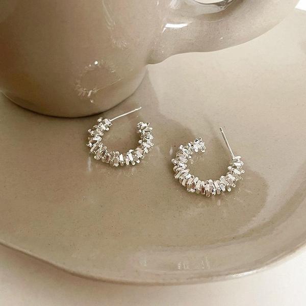 New Fashion Trend Unique Design Elegant Exquisite Irregular C Shape Earrings Female Jewelry Party Gift