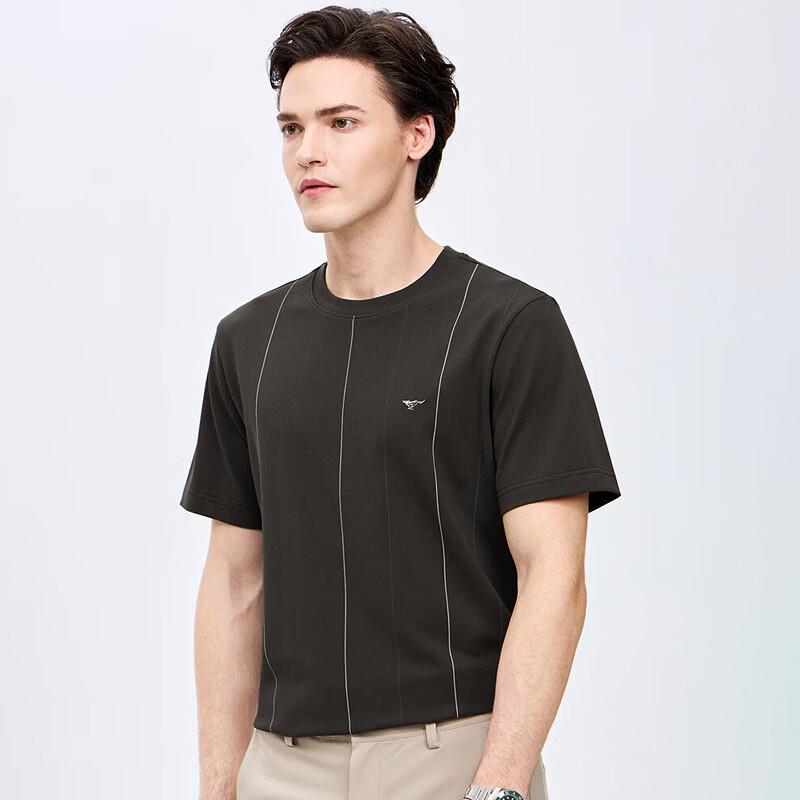 SEPTWOLVES Men's Casual Striped Round Neck T-Shirt