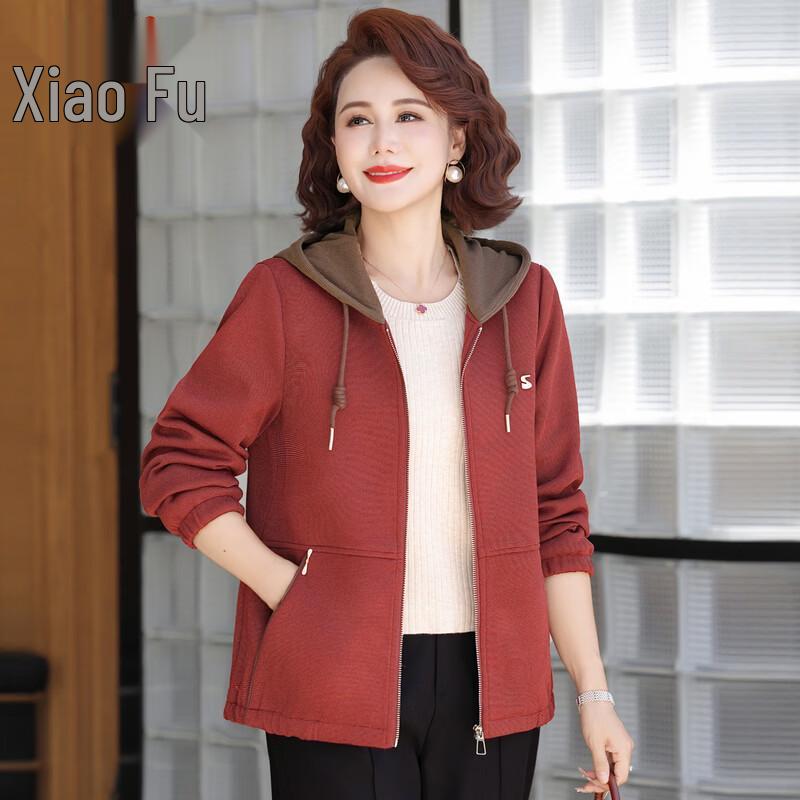 Women s Spring Casual Hooded Zip-Up Jacket 3XL