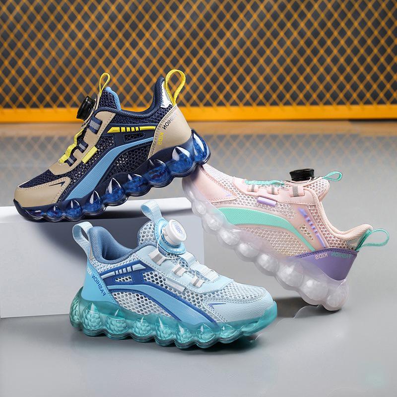 Scarpe da Corsa Traspiranti in Rete per Bambini - Unisex, Ammortizzazione ad Aria, Suola Morbida, Design alla Moda per la Primavera, Adatte a Bambini di Mezza Età e Grandi