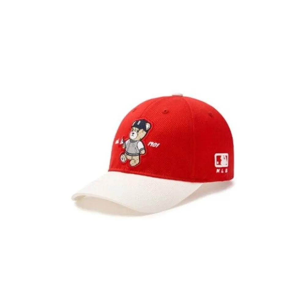 [MLB] Cap NQK 7ACPC015N-43RDD Monobear Woven Label Contrast Ball Cap Boston Red Sox F1