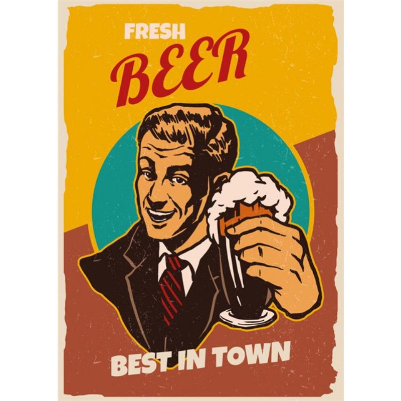 

Винтажный пивной настенный художественный постер Ретро пиво Премиальное качество Свежее пиво Лучшее в городе Картина на холсте Ретро бар Ресторан Декор Фреска 21cm×30cm NoFrame