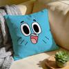 Cushion Cover  Washed Linen  Soft Breathable Decorative Case For Sofa Home Cartoon GGumball DDarwin Pillow cover