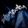 Hochwertiges Braut-Strass-Blatt-Stirnband mit Zirkonia-Einlage