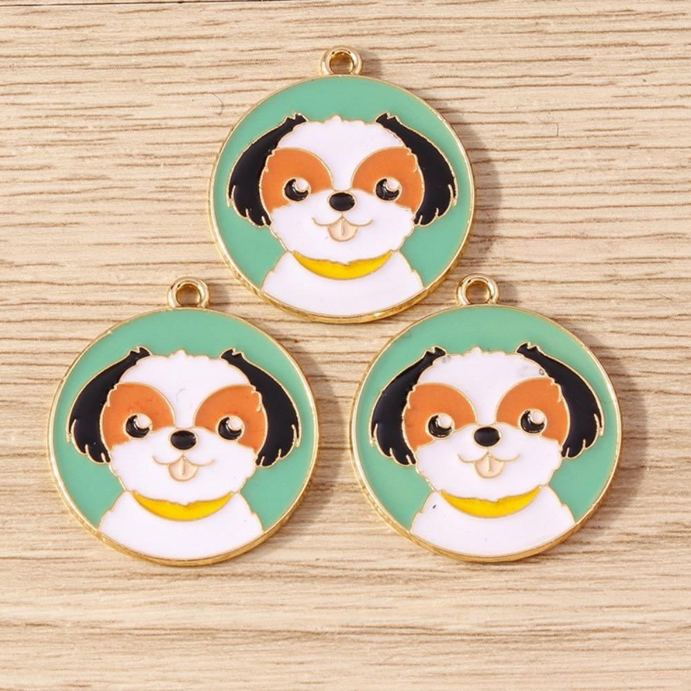 10Pcs/Set Handmade Enamel Dog Charms Alloy Necklace Charms Cute Jewelry Making Charms  Jewelry