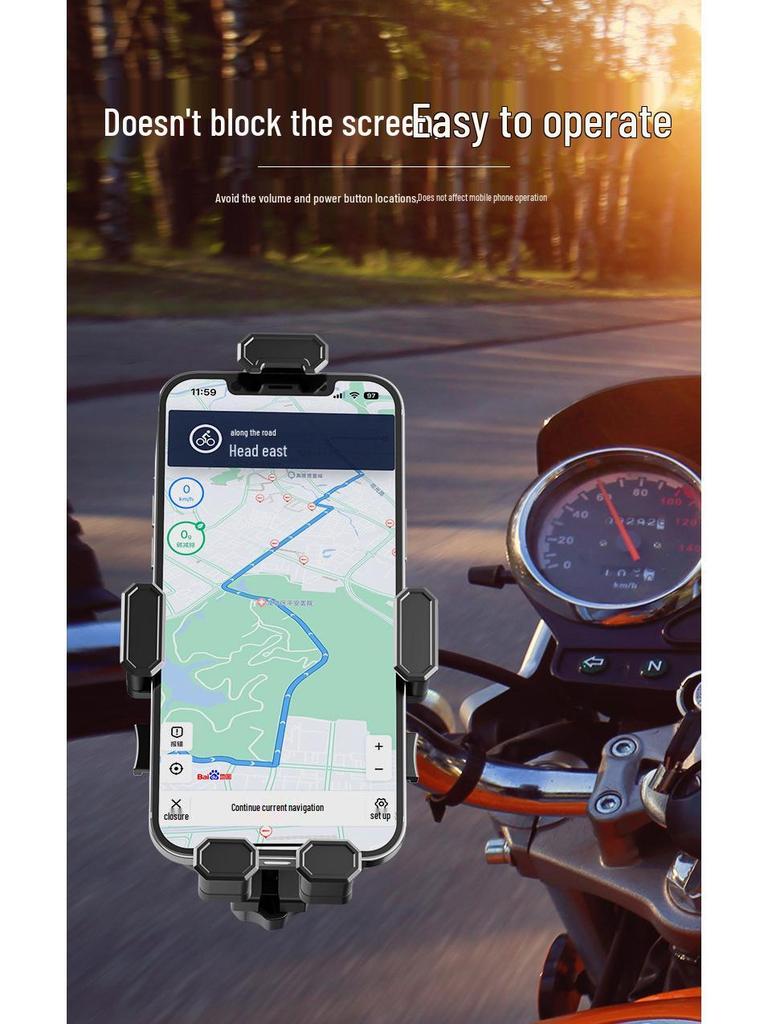 Shockproof Universal Phone Holder for Bicycles, Electric Vehicles, and Motorcycles