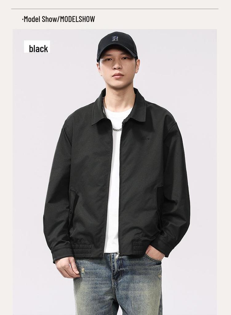 Men's Retro Embroidered Harrington Jacket - Spring 2025 Trendy Style