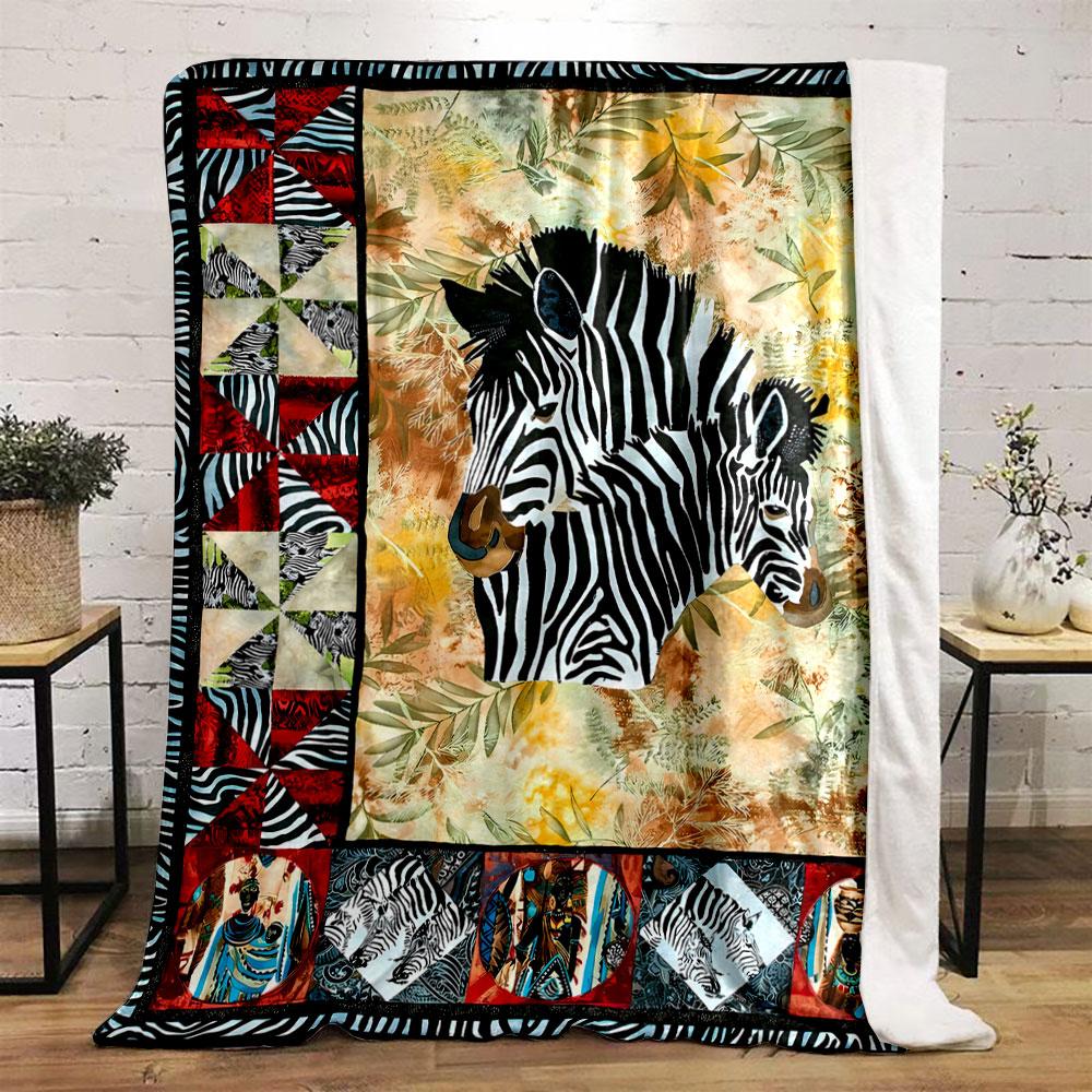 Zebra Pattern Art Quilted Blanket Bedroom Blanket for Livingroom Couch Lunch Break Soft Throw for Friend's Festival Gift