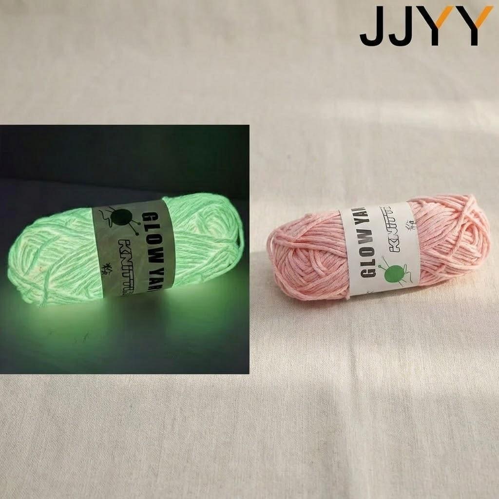 Polyester Glow in the Dark Knitting Yarn 50M 2mm Soft AntiFade DIY Crochet Scarves Hats Shawls Hand Knitting