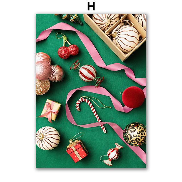 Christmas Tree Girl Santa Claus Car Gift Party Wall Art Canvas Painting Nordic Posters Prints Picture For Living Room Home Decor