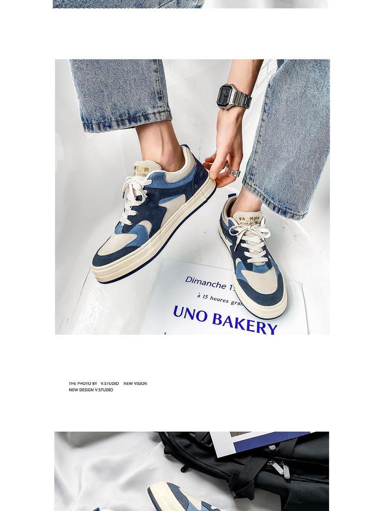 2024 Spring Canvas Fashion Shoes: Korean Style Trendy Men's Breathable Casual Sports Shoes.