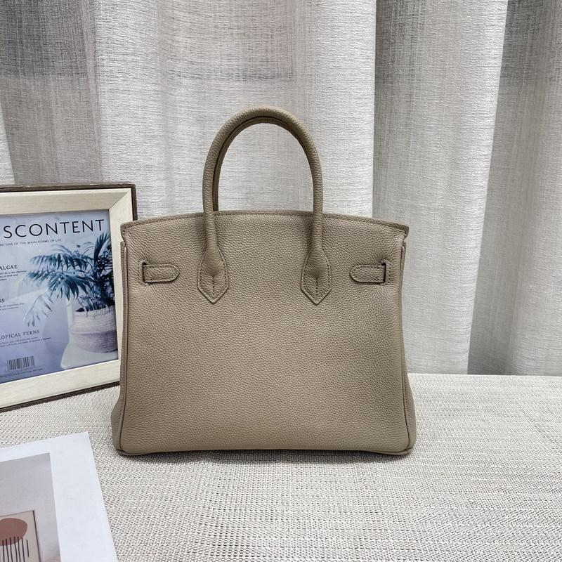 Gold Button Silver Cowhide Togo-202530 Genuine Leather Women's Bag Portable