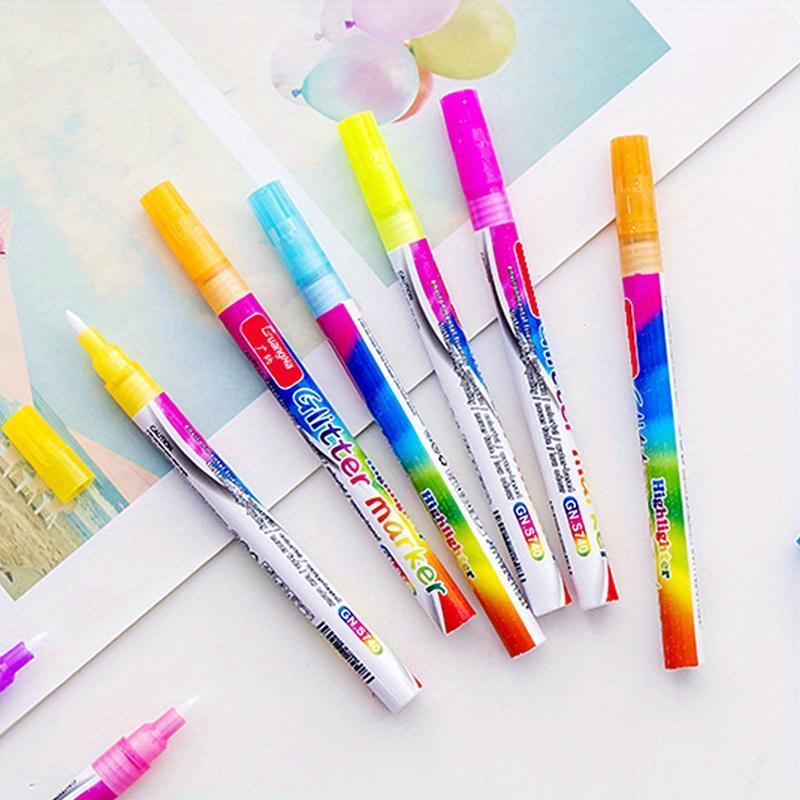 Markierstift in 12 Farben zum Hervorheben, neues Squiggles-Shimmer-Marker-Set, für Kunst, Zeichnen, Kritzeln, Kartenherstellung, Weihnachtsgrußkarten, Basteln