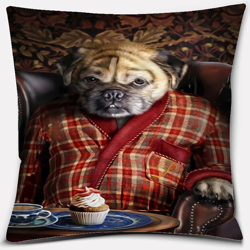 Seria portretów psów Wzór Poszewka na poduszkę Kwadratowa Dekoracja domu i biura