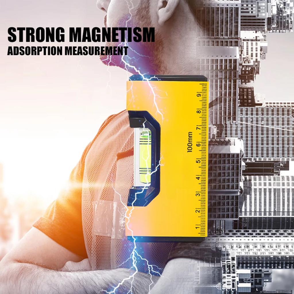 100mm Portable Magnetic Pocket Level High-precision Aluminum Structure Spirit Bubble Level Horizontal Level for Daily Use
