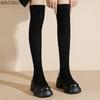 Women's Stretch Thigh High Boots Black Platform Over-the-Knee Modern Long Boots Fashion Slip on Short Plush Winter Botas Mujer