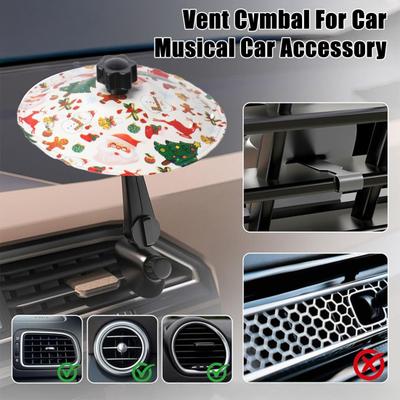 Car Vent Cymbal Percussion Toy Dashboard Drum Accessory Funny Musical Instrument for Music Lovers Stress Relief Travel Gadget