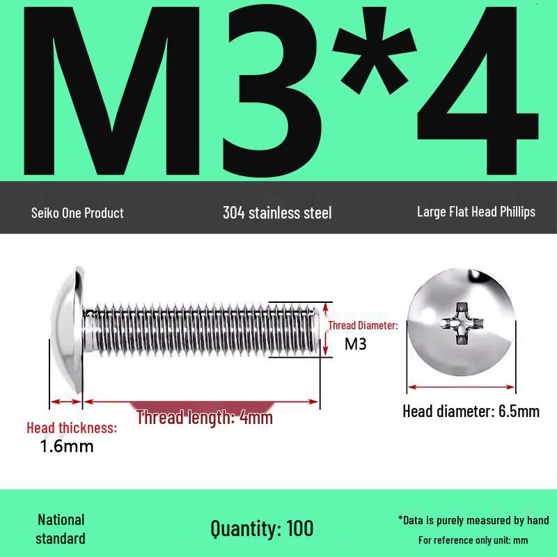 White Zinc Plated Carbon Steel Flat & Mushroom Head Self-Tapping Screws M3/M4