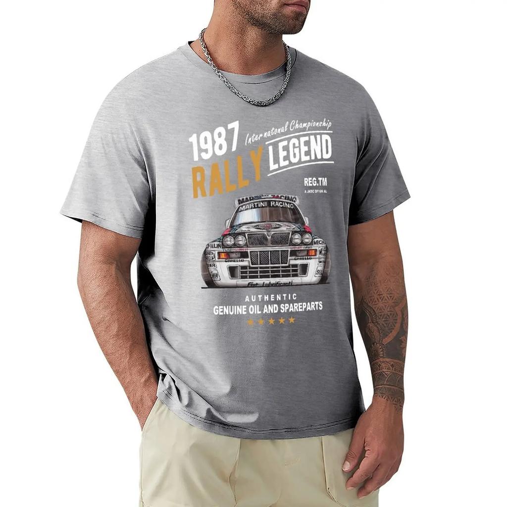 Motivo Leggenda del Rally con Auto Lancia Delta Integrale Hf del 1987 Uomo Estate 2019 Marca Cotone Hip Hop Abbigliamento Fitness Maglietta da Uomo