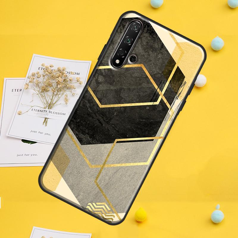 Luxury Gold Foil Art For Huawei Nova 12i 7i 8i 11i 12s 9 10 SE Y91 Y90 Y60 Y70 Y72 Y61 P30 P40 Lite P60 Pro Case