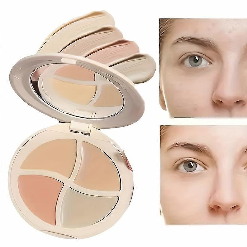 Vierfarbige Concealer-Creme Feuchtigkeitsspendender Concealer für Augenringe, Aufhellung, Mehrfarbiges Contouring, Foundation-Creme