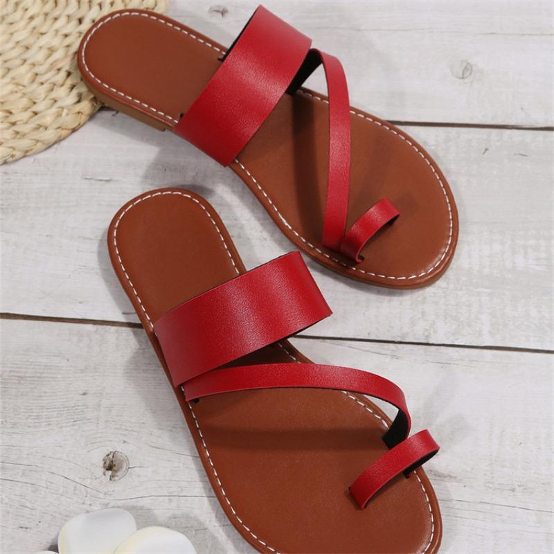 Damen Zehenfreie Slipper Sandalen, Übergröße Lässige Sommer Pantoletten