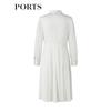 PORTS Women's Cream White Printed Midi Dress