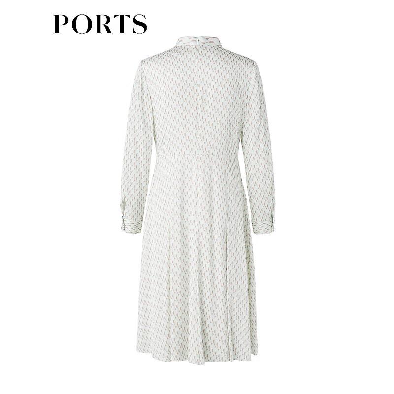 PORTS Women's Cream White Printed Midi Dress