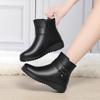 Mom cotton boots women's winter new velvet warm elderly cotton shoes comfortable middle-aged women's leather shoes round head short boots