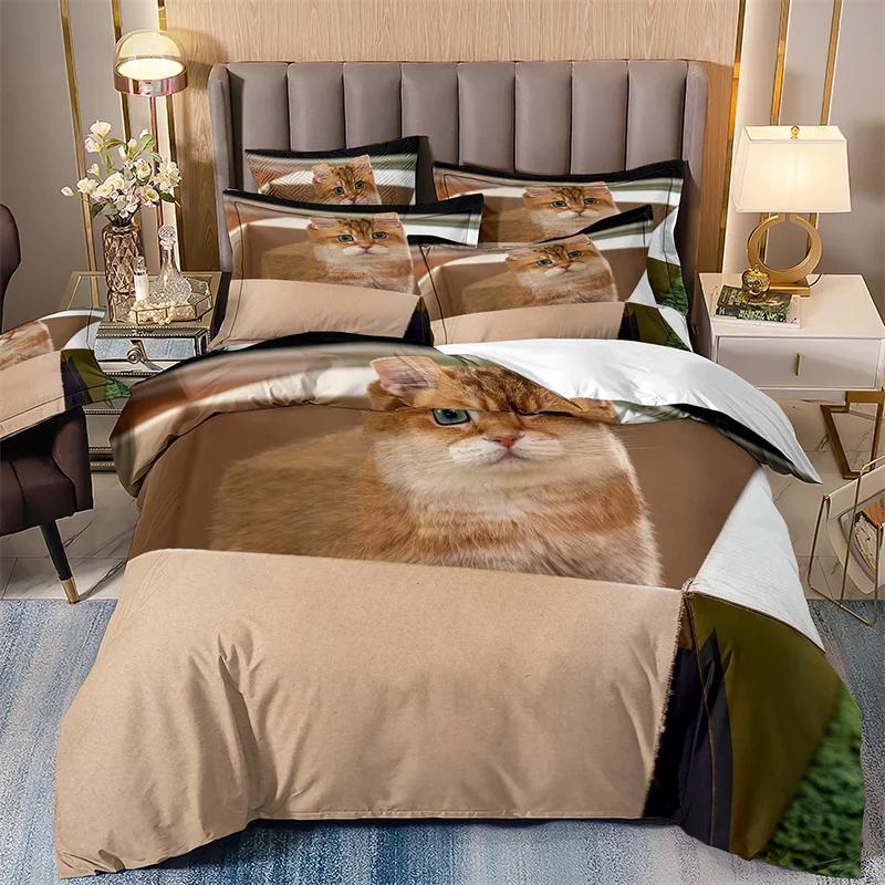 

Милый комплект постельного белья с котятами для девочек, Односпальный комплект, Пододеяльник из микрофибры с наволочками, Милый маленький котенок, 135x2 EU single(135x200cm)