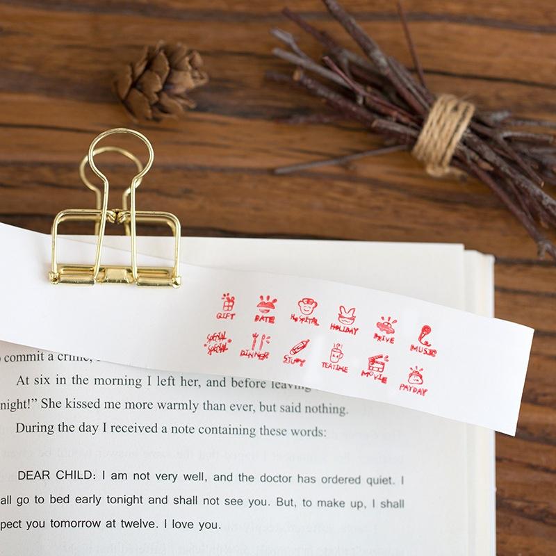 12pcs/set Vintage Weather Journal Stamp DIY Wooden Stamps for Scrapbooking Stationery Scrapbooking S