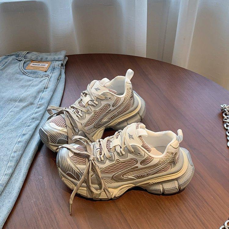 

Leather dad shoes women 2025 autumn new platform muffin breathable straps casual shoes ins Internet celebrity sports shoes 37