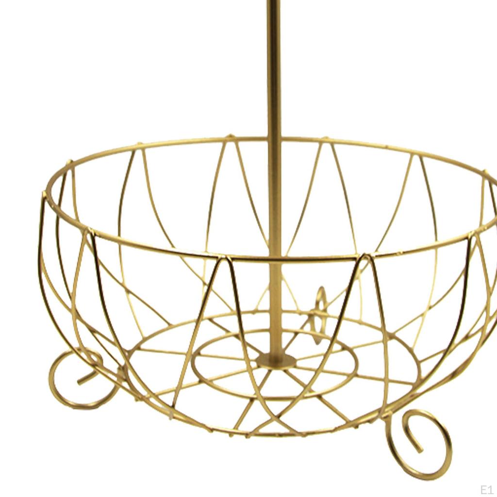 Countertop Fruit Basket Bowl with Banana Hanger, Metal Wire Snacks Vegetable for