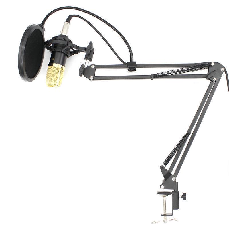 BM700 Large Diaphragm Condenser Microphone with External Sound Card for Computer Recording and MC Hosting